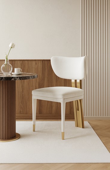 Krzesło MODIG M3-1 Biały/Złoty