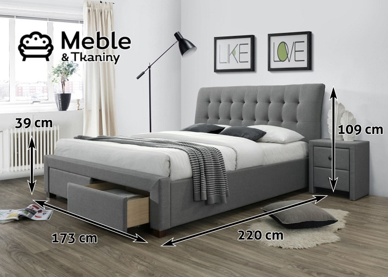 Łóżko PERCY 160X200 Popiel