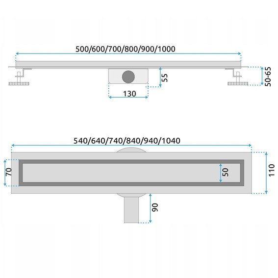 Odpływ NEOX PRO 1000 Stal Szczotkowana