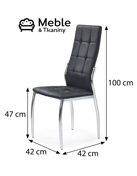 Krzesło K209 Chrom/Czarny Ekoskóra