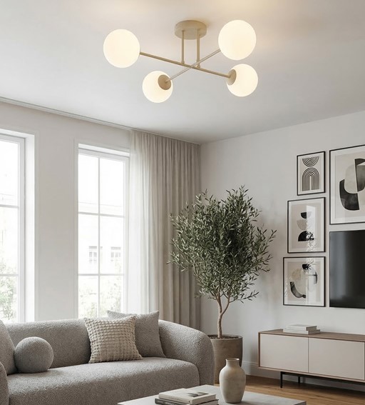 Lampa Sufitowa ROMA 4 Beżowy/Biały