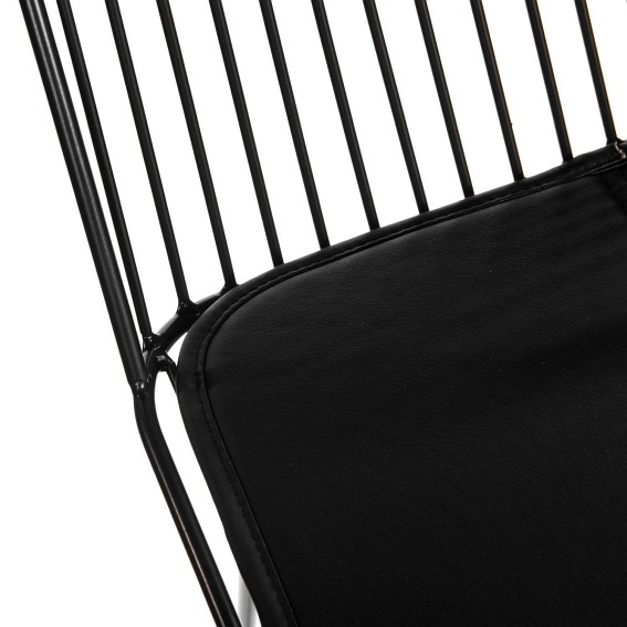 Krzesło Barowe DILL Low Czarne Z Czarną Poduszką