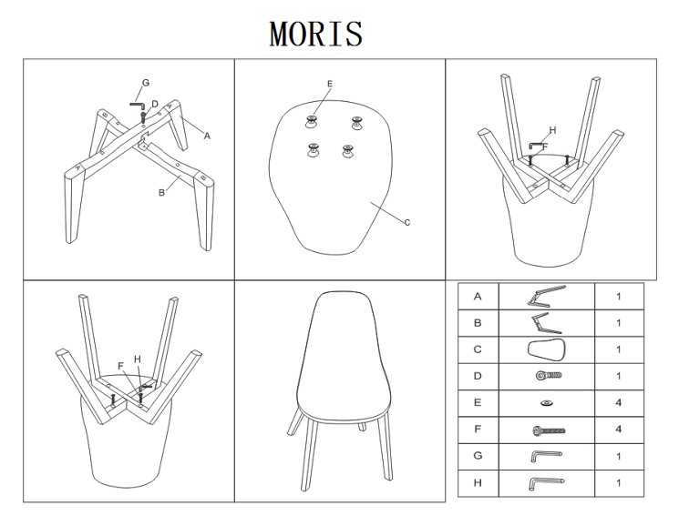 Krzesło MORIS Buk/Czarny