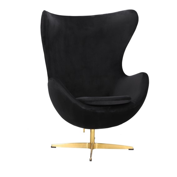Fotel JAJO Velvet Czarny/Złoty