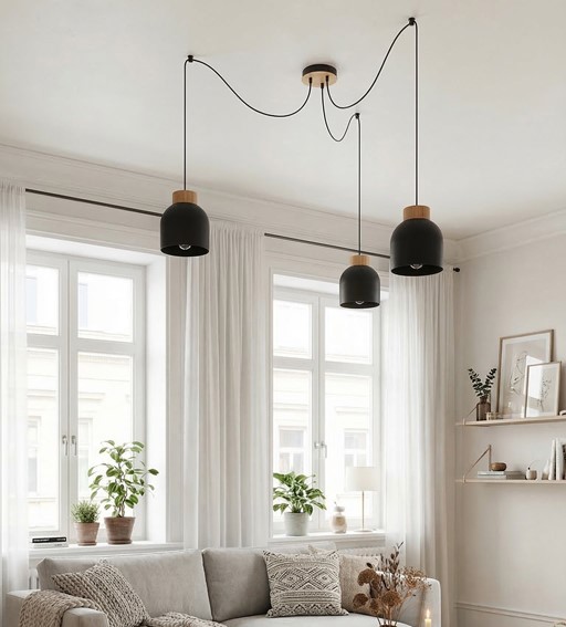 Lampa Wisząca KRU 3 Czarny