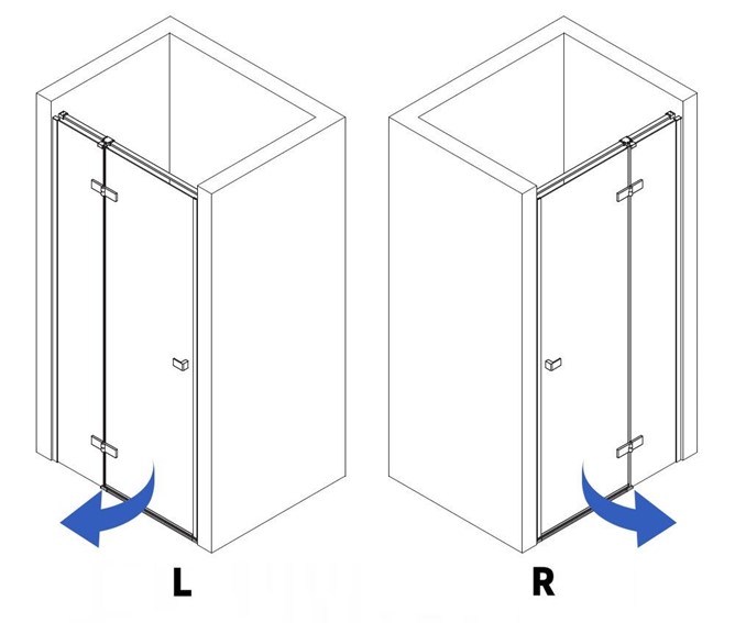 Drzwi Prysznicowe ATLAS 90 L Złoty Szczotkowany