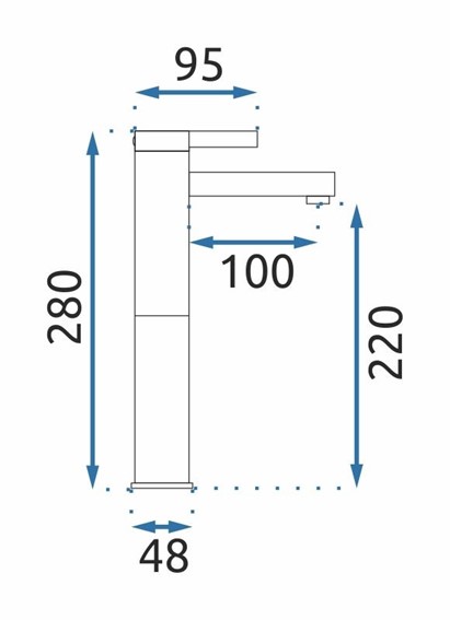 Bateria Umywalkowa Wysoka POLO Biały/Chrom