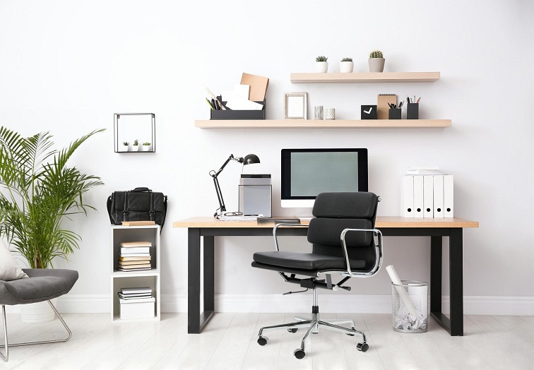 Fotel Biurowy Skóra Naturalna CH2171T Czarna/Chrom