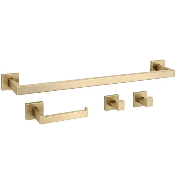 Komplet Wieszaków Łazienkowych RIO Złoty Szczotkowany