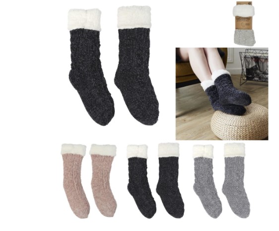 Skarpety CHENILLE Ocieplane Czarne