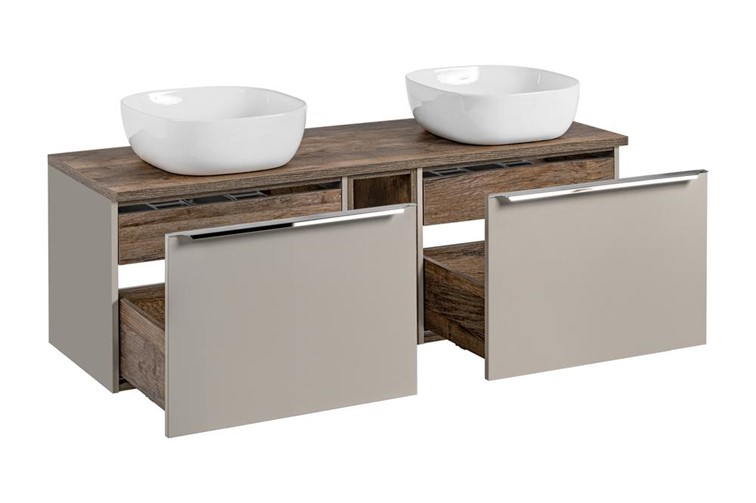 Zestaw Mebli Łazienkowych SFT B UN 6252 140cm Szary/Dąb