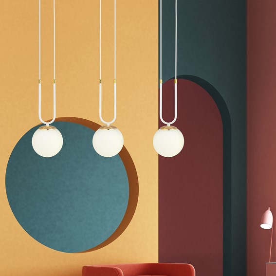 Lampa Wisząca GLAM 3 Biały/Opal
