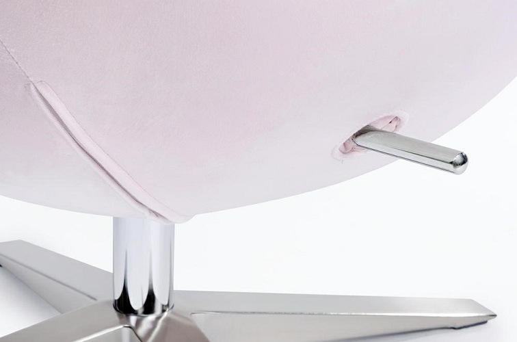 Fotel EGG Szeroki Velvet Jasny Różowy