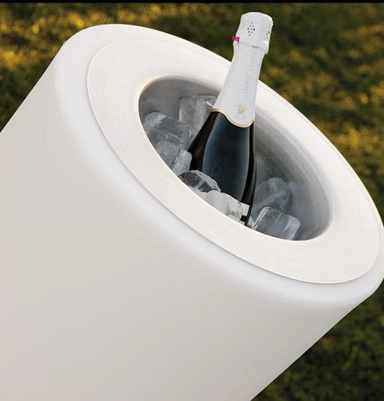 Donica BAMBU 90 BATTERY Biały