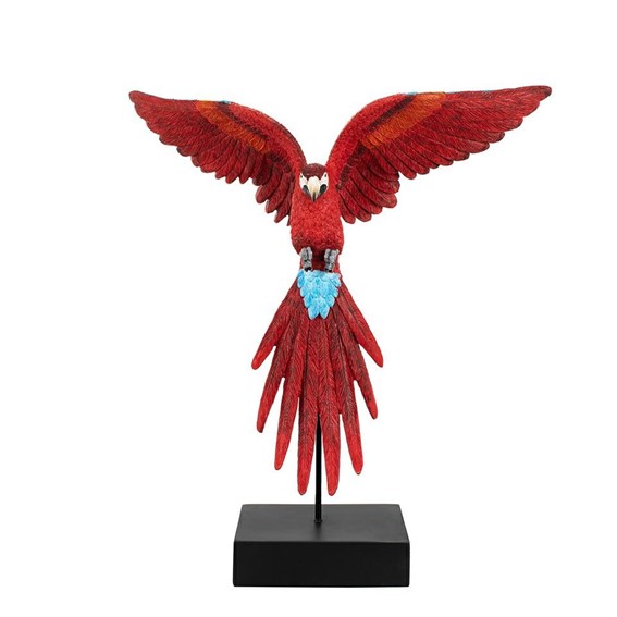 Dekoracja PAPUGA ROZŁOŻONE SKRZYDŁA 52x61cm Czerwony/Niebieski