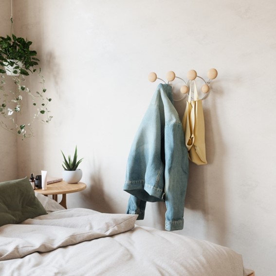 Wieszak na Ubrania DOTSY 7 Biało-Naturalny