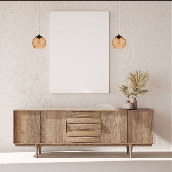 Lampa Wisząca MADEIRA 1S Czarny/Brązowy