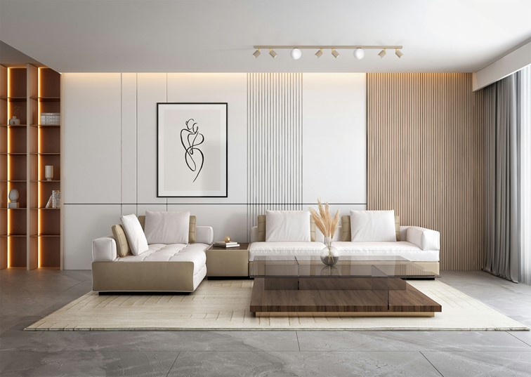 Lampa Sufitowa ASPA K-5834 Beż/Biały/Złoty