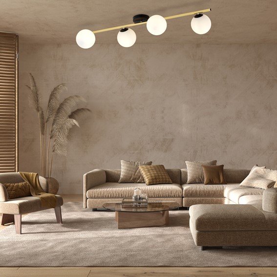 Lampa Sufitowa SPLENDI 4 Czarny/Opal