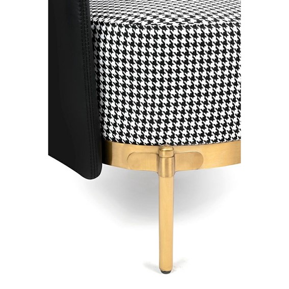 Sofa VENICE Czarny/Biały/Złoty