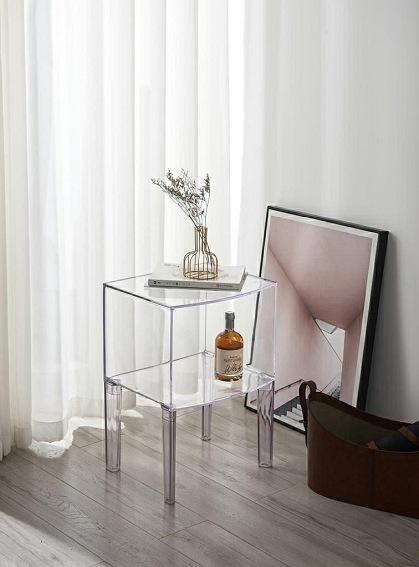 Stolik VISION 34x40 Transparentny/Poliwęglan