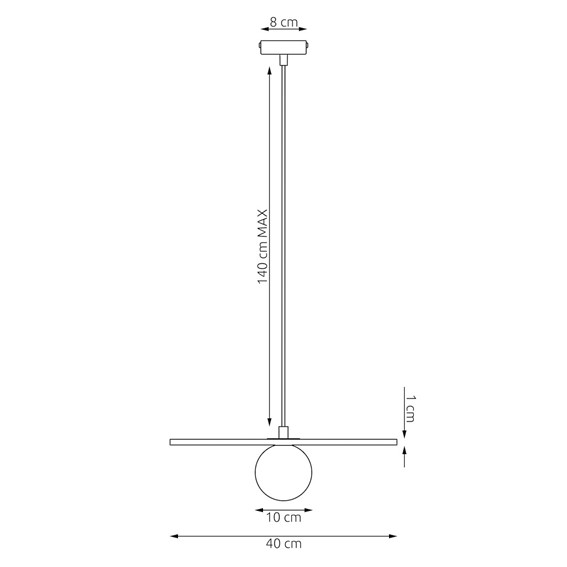 Lampa Wisząca CALMA 1 Czarny