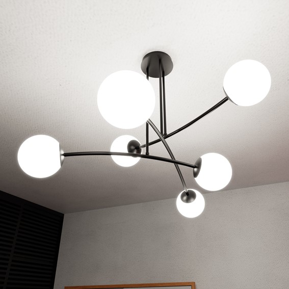 Lampa Sufitowa HALLDOR 6 Czarny