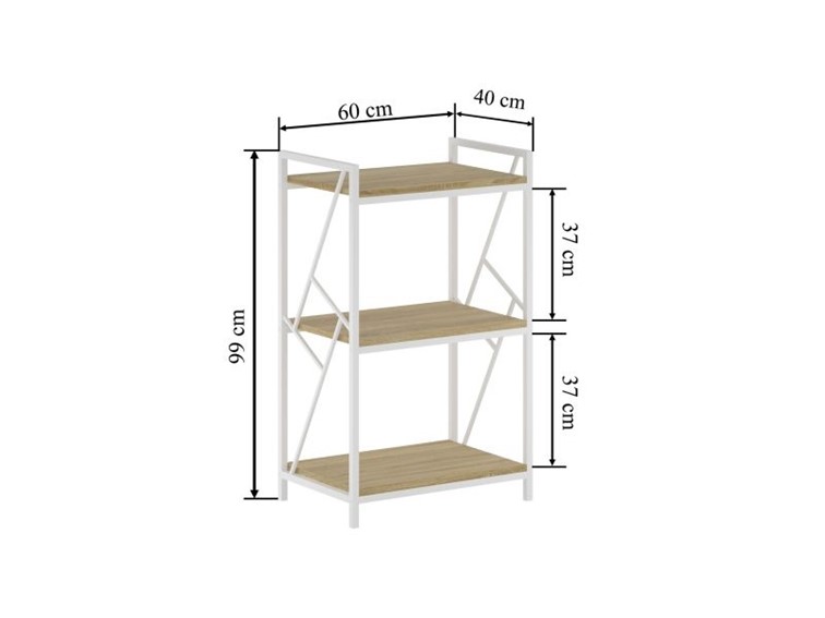 Regał R2(3P)-FX Dąb Naturalny/Biały