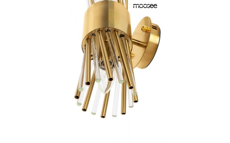 Lampa Ścienna LORENZO Złoty/Transparentny