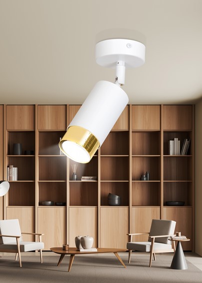 Lampa Sufitowa HIRO 1 Biały/Złoty