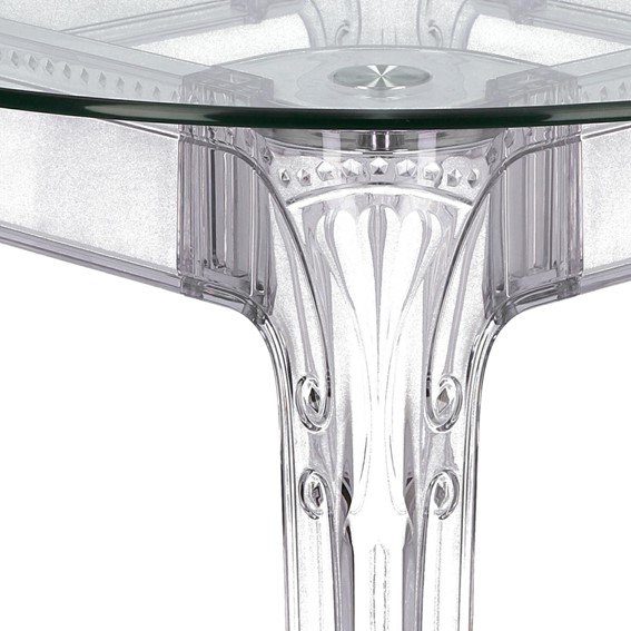 Stół GHOST 80x80cm Kwadratowy Transparentny