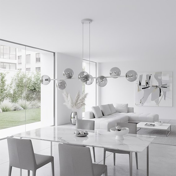 Lampa Wisząca MAGNUS 8 Szary/Grafitowy