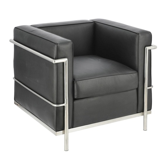 Fotel Kubik 68x75x67 Czarna Skóra