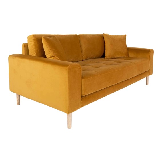 Sofa Trzyosobowa LIDO Żółty/Naturalny