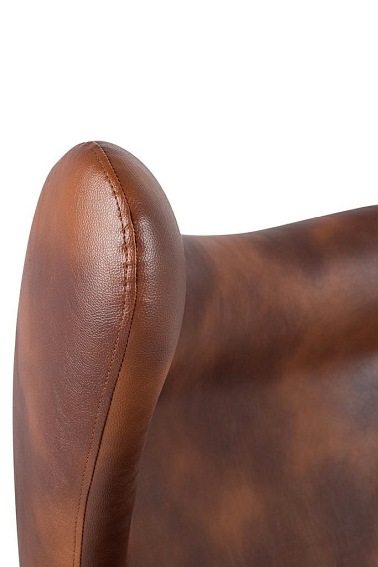 Fotel EGG Szeroki PU Brąz/Koniak