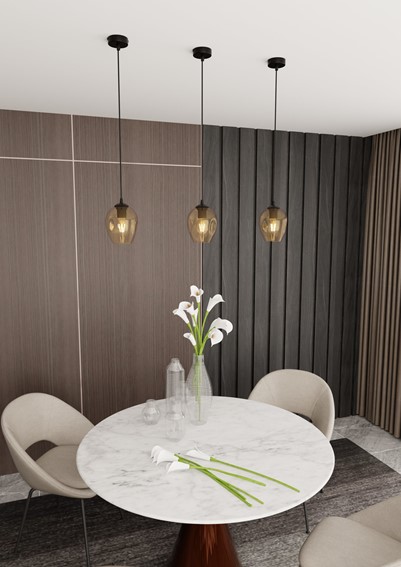 Lampa Wisząca ISTAR 1 Czarny/Miodowy