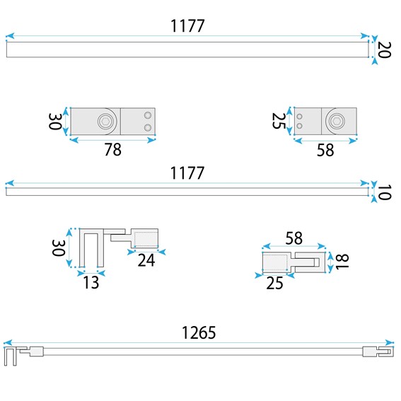 Ramię Wspornik SKY Złoty Szczotkowany