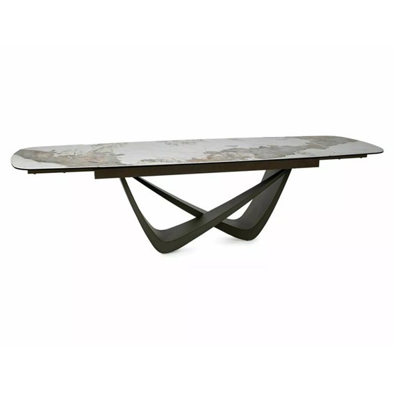 Stół Rozkładany MARANELLO Ceramic (290-200)x98cm Biały/Miedziany