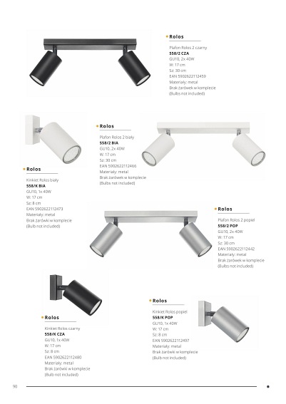 Plafon Rolos 3 czarny