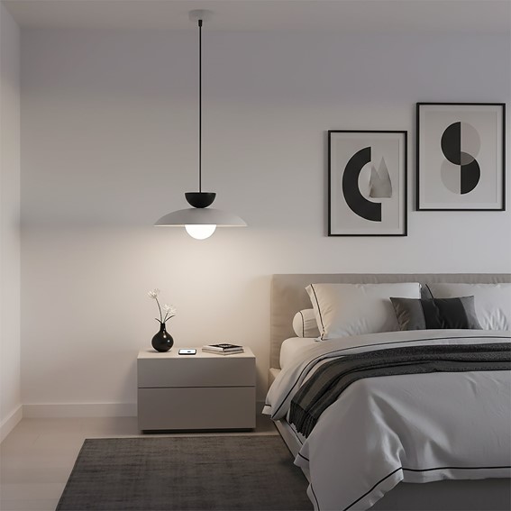 Lampa Wisząca MULAN 1 Szary/Czarny