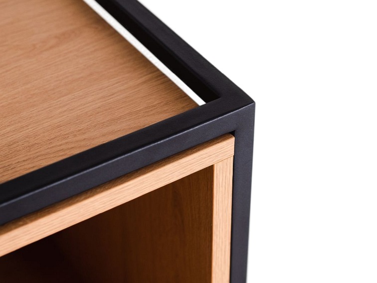 Regał Skap 1R3 Mix 45x40x145 Dąb/Czarny