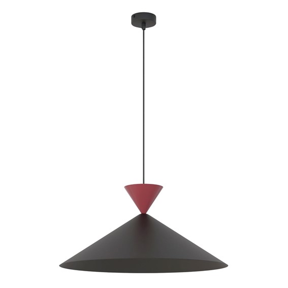 Lampa Wisząca RALF 1L Czarny/Burgundowy