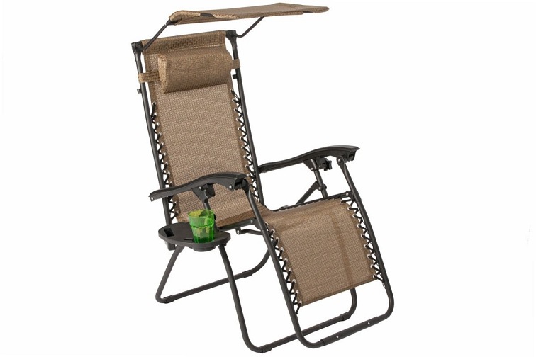Leżak Ogrodowy z Daszkiem Zero Gravity Aruba Brązowy