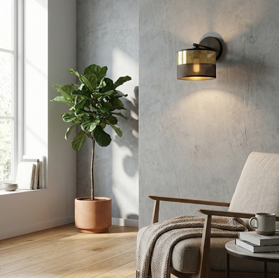 Kinkiet LUX K1 Czarny/Złoty