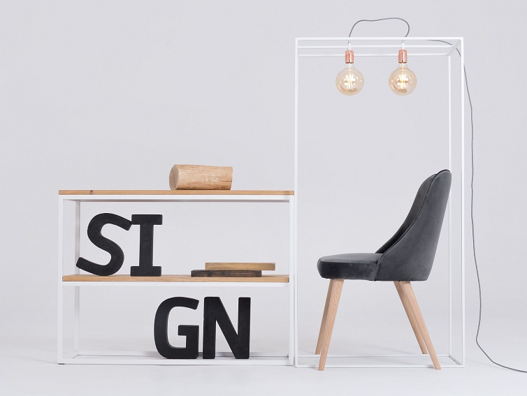 Krzesło Spring 45x50x85 Szary Bez/Naturalny