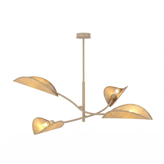 Lampa Sufitowa LOTUS 4 Beżowy/Rattan