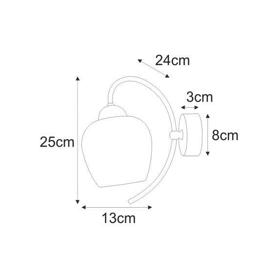 Kinkiet DIUNA K-5192 Czarny/Bursztynowy