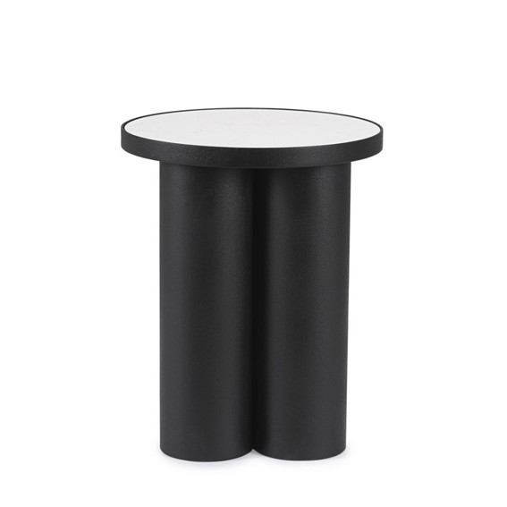 Stolik Kawowy RONDEL fi40 Czarny/Biały