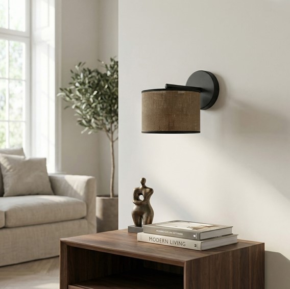 Kinkiet ECO K1 Czarny/Brązowy