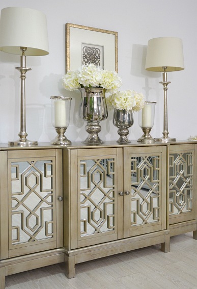 Komoda Lustrzana AV1550-70 4D Avola 45x178x86 Złoty